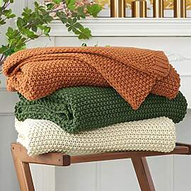 Longhui Bedding Grobstrick-Überwurfdecke, leicht, 