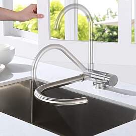 Lonheo Wasserhahn Küche klappbar, Vorfenster