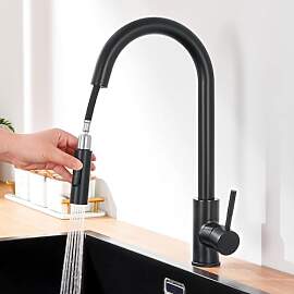 Lonheo Wasserhahn Küche Schwarz, Hochdruck