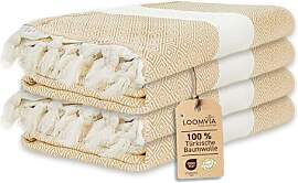 Loomvia | 4er Pack | Hamamtuch groß 100x180 aus