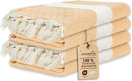 Loomvia | 4er Pack | Hamamtuch groß 100x180 aus