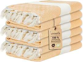 Loomvia | 6er Pack | Hamamtuch groß 100x180 aus