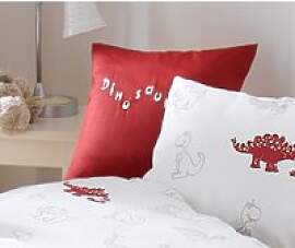 Lorena Mako-Satin Zierkissen Dinosaurier mit