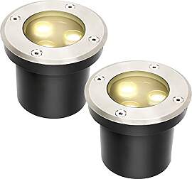 Lospitch 2 Stück Bodenstrahler, 3W Runde LED
