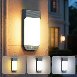 LOTMOS Außenlampe mit Bewegungsmelder, 3 Farben