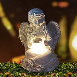 Lotvic Engel Gartenfiguren, Solar Grablichter für 