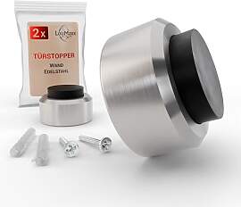 LouMaxx 2 Stück Edelstahl Wandtürstopper
