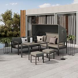 Loungegarnitur Bigi Grau/Beige