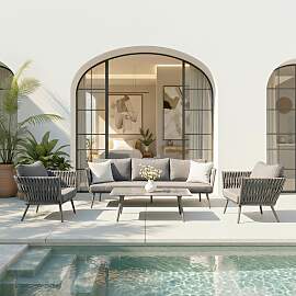 Loungegarnitur Mila Dunkelgrau