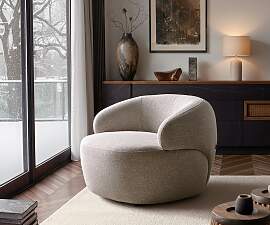 Loungesessel Nova 88x88 cm Webstoff Soft Beige