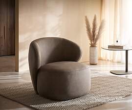 Loungesessel Pulo 80x80 cm Mikrofaser Taupe Vintage