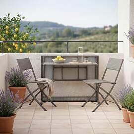 Loungeset Mario Grau Metall/Kunststoff Modular