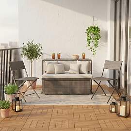 Loungeset Mario Grau Metall/Kunststoff Modular