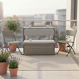 Loungeset Mario Graubraun Metall/Kunststoff Modular