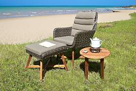 Loungsessel-Set Clavia Braun/Akazie