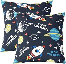 Loussiesd Rakete Kissenbezüge 40x40cm Weltraum