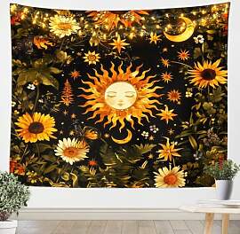 Loussiesd Sonne und Mond Wandteppich 130x150cm