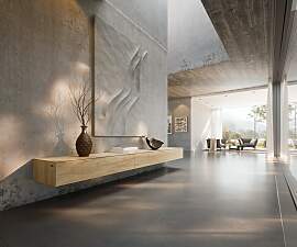 Lowboard Cuor 250 cm Keramik Laminam® Sabbia