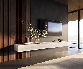 Lowboard Cuor 250 cm Keramik Laminam® Travertino