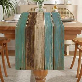 LOZULO Blau Tischläufer Vintage Läufer Tisch