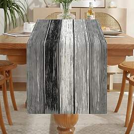 LOZULO Grau Tischläufer Vintage Läufer Tisch