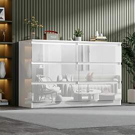 LSLIFE Weiße Schwarz Kommode mit 6/7/8 Schubladen 