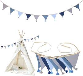 LUBOXIN Wimpelkette Kinderzimmer, 2.6m Baumwolle