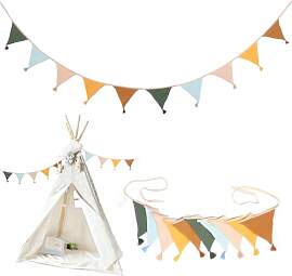 LUBOXIN Wimpelkette Kinderzimmer, 2.6m Baumwolle