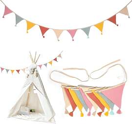LUBOXIN Wimpelkette Kinderzimmer, 2.6m Baumwolle