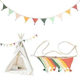 LUBOXIN Wimpelkette Kinderzimmer, 2.6m Baumwolle