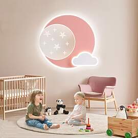 LUCKINHAND LED Deckenleuchte Rosa Stern Mond