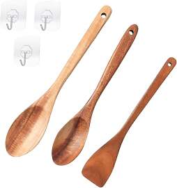 Luckwaii Holz Kochlöffel Set 3 Stück