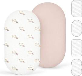 lulumoon 2er Pack Musselin Baby Spannbettlaken