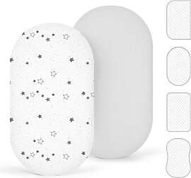 lulumoon 2er Pack Musselin Baby Spannbettlaken