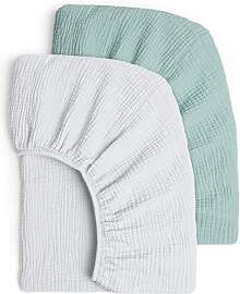 lulumoon 2er Pack Musselin Baby Spannbettlaken