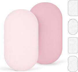 lulumoon Musselin-Baumwolle Spannbettlaken 2er