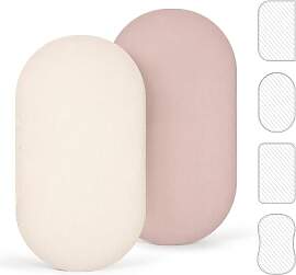 lulumoon Musselin-Baumwolle Spannbettlaken 2er