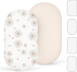 lulumoon Musselin-Baumwolle Spannbettlaken 2er