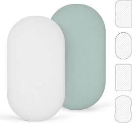 lulumoon Musselin-Baumwolle Spannbettlaken 2er