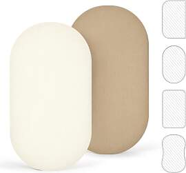 lulumoon Musselin-Baumwolle Spannbettlaken 2er