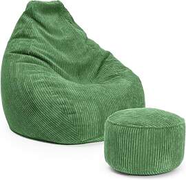 Lumaland Relax Set Cord – Sitzsack Giant + Pouf