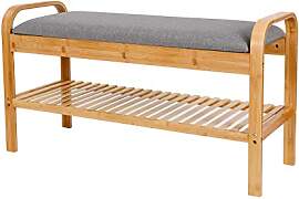 Lumaland Schuhregal aus Bambus mit Sitzbank + 1