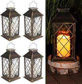 LUMILED 4x Solarlaterne für Außen Solar Laternen 