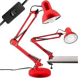 Lumiled Schreibtischlampe klassisch Leselampe Rot