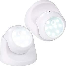 Luminea Bewegungsmelder Batterie: 2er-Set