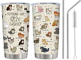 LUMIREX Thermobecher Katze, Trinkbecher Katzen,