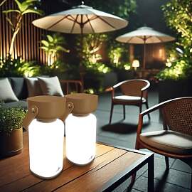 Lunartec Campinglampe aufladbar: 2er-Set