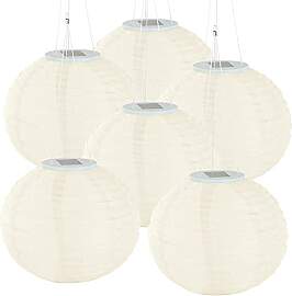 Lunartec Lampignons: 6er-Set Solar-LED-Lampions,
