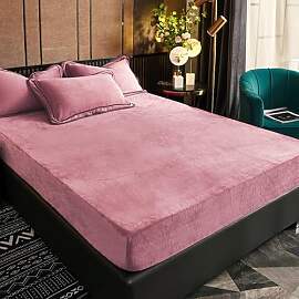 Luofanfei Fleece Winter Bettlaken 120x200 Altrosa