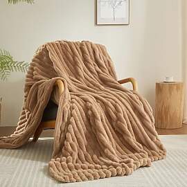 Luofanfei Kuscheldecke Wohndecke 150x200 Taupe